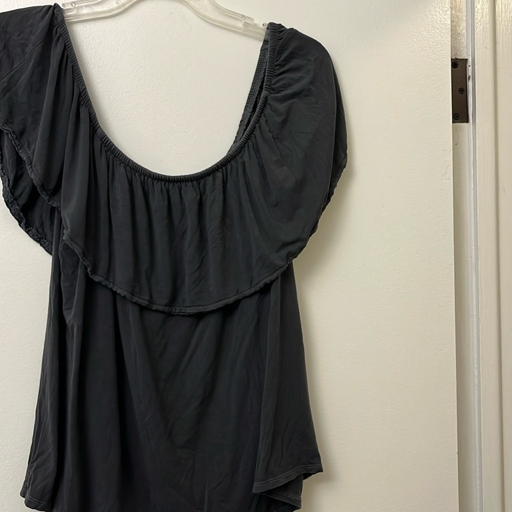 Scoop neck or off the shoulder t-shirt